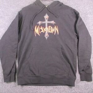 Y2K Independent Trading Company Hoodie Mens Medium Black Fleece Misknown Cross